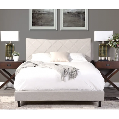 Taylor Beige Upholstered Bedframe Double Taylor Beige Upholstered Bedframe Double